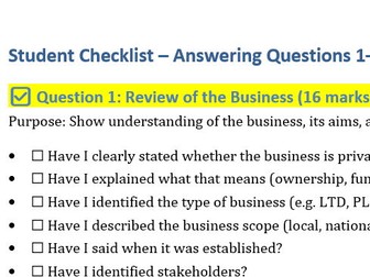 BTEC sport level 3 Unit 22 student checklist