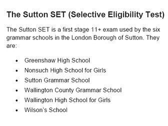 11+ Exam Information