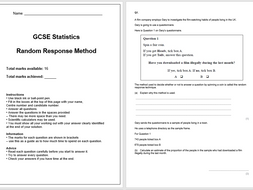 Random Response Method Exam Questions (GCSE Statistics