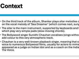 Edexcel alevel music - Shankar SOW