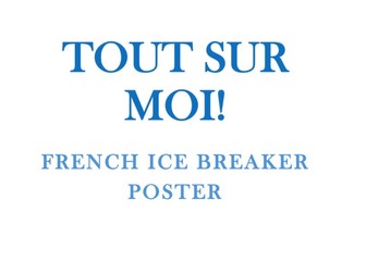 Tout sur Moi - All about Me_First Day French handout