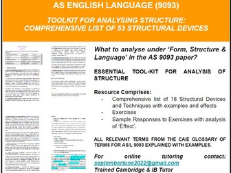 ANALYSING STRUCTURE: 18 STRUCTURAL DEVICES FOR CAIE AS ENGLISH LANGUAGE (9093)
