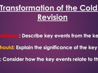 Cold War Transformation Revision Summary KI3 AQA 1B