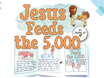 Jesus Feeds the 5,000 Bible Story Foldable Mini Book Grade 1 2 3