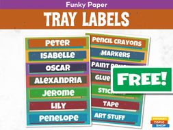 Funky Paper Tray Labels Editable Teaching Resources