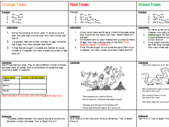 Y3/Y4 Division. Plan,  Resources (differentiated 3 ways each day) for four days. Reasoning heavy.