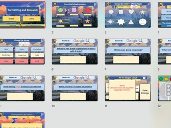 Text Formatting and Online Research Activity | Bold, Italics, Underline and Shapes | KS1–KS2 / SEN