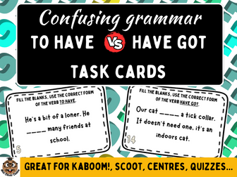 Have vs Have Got - Task Cards