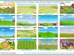 Present Perfect Continuous Tense Barnyard English PowerPoint Game