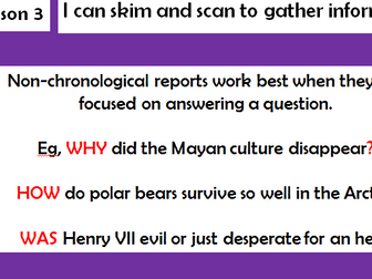 Yr 5/6 Non chronological reports (2 week lesson plans and full PPT)