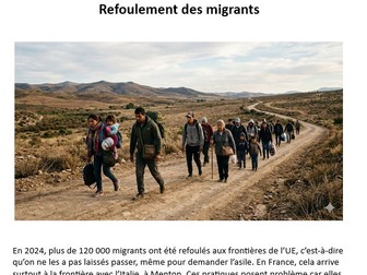 AQA A Level French stimulus card worksheets - La politique et l'immigration