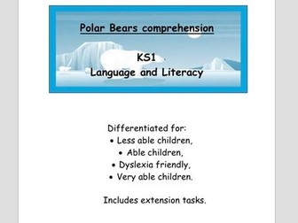 Polar Bear Report Reading Comprehension - KS1 Differentiated Worksheets