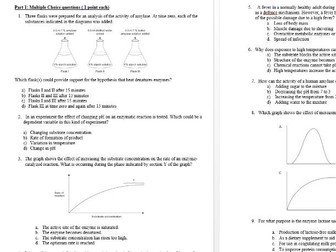 IB Biology  SL Unit 2.5: Enzymes Question