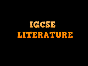 IGCSE Literature 2017