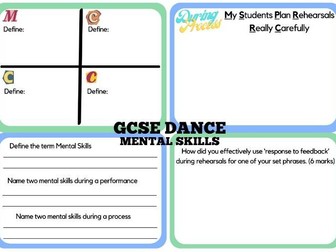 GCSE DANCE AQA - mixture of worksheets