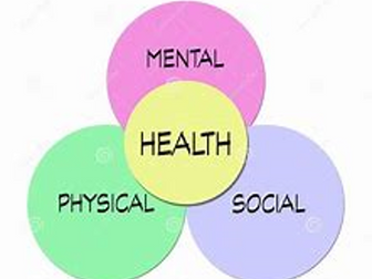 Health lesson- physical/mental and social health. PSHE/beliefs and values/PE
