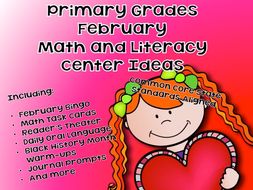 February Themed Math and Literacy Unit -- Elementary - 212 Pages