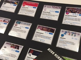 A display for the staffroom on top twitter accounts to follow