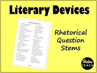 Literary Devices: Rhetorical Question Stems