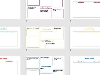Training Methods Worksheets