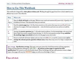 Edexcel IGCSE Biology | 1: Nature & Variety of Living Organisms | 4SD0 + 4BI1 | Complete Workbook