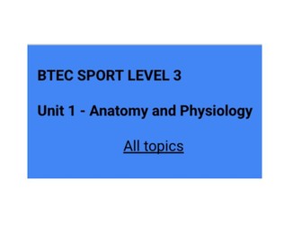 BTEC Sport Level 3 revision - Unit 1: Anatomy and Physiology BUNDLE