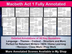 Macbeth Act 1 Fully Annotated | Teaching Resources