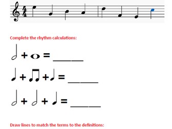 KS2 Rhythm and Pitch Unit Worksheets