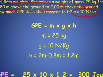 Gravitational Potential Energy GPE Calculations