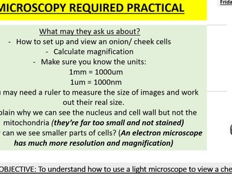 GCSE Microscopy Required Practical AQA