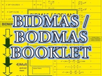 BIDMAS / BODMAS Booklet