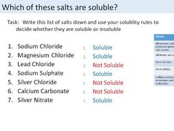 Solubility and Making an Insoluble Salt Edexcel 9-1