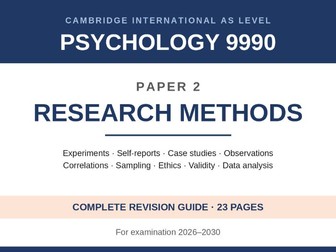 CIE AS Psychology 9990: Research Methods