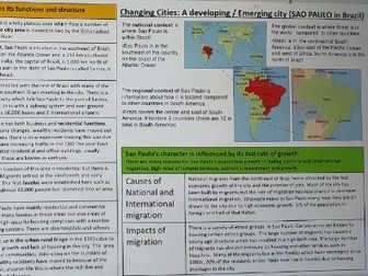 GCSE Edexcel A topic 4 Changing Cities Sao Paulo knowledge organiser