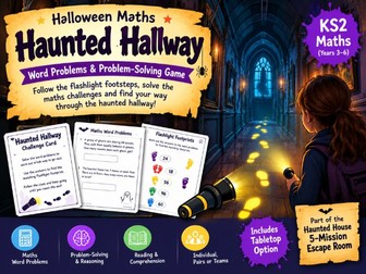 Halloween Maths Word Problems | Haunted Hallway Problem-Solving Game | KS2