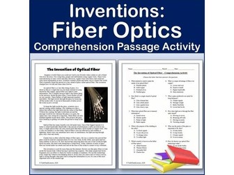 Inventions: Fiber Optics - Reading Comp Passage & Activity | Editable