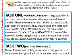 COVER Task Cards for Dance/PE