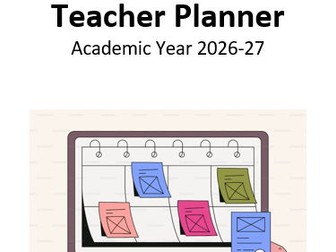 Teacher Planner – Academic Year 2026–27 | Weekly Lesson & Classroom Organisation Planner
