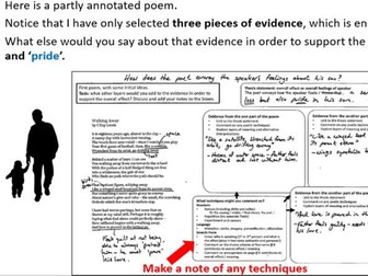 AQA Unseen Poetry using 'Walking Away' and 'Follower'