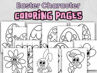 Easter Coloring Pages for young children | Easter Bulletin Board Decor