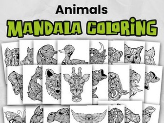 Mindfulness Coloring Pages | 170 pages of Animal Mandala designs