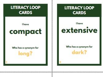 Literacy Loop Cards – Descriptive Adjective Upgrades | Vocabulary Game for Creative Writing