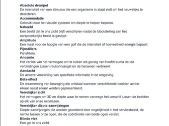 Psy 120 - Module Vijf Woordenlijst Termen Studiegids
