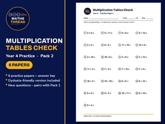 Year 4 MTC Practice Pack 2 (6 Papers)