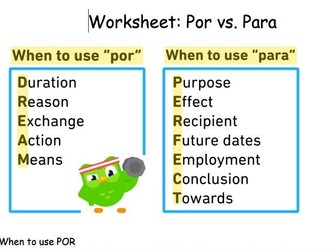 Por vs. Para explanation & practice