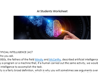AI - Cover work - Create a Poster - Computing Science/ICT
