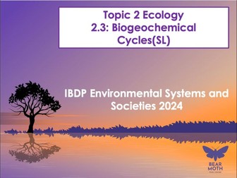 ESS Ecology Unit – Subtopic 2.3 (Standard Level) Biogeochemical cycles – First Teaching 2024