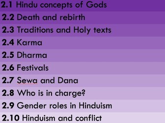 Year 7 Hinduism unit