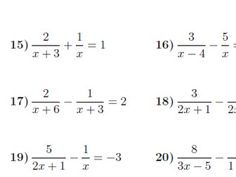 equations with algebraic fractions worksheet with solutions - Solving Equations With Fractions Worksheet equations with algebraic fractions worksheet with solutions - Solving Equations With Fractions Worksheet
