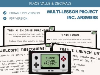 Place Value & Decimals | Multi-Lesson Project | Game Developer Scenario